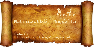 Matriszottó Angéla névjegykártya